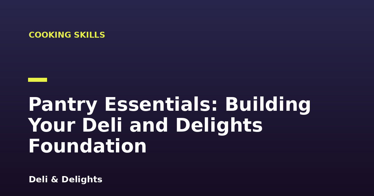 Pantry Essentials: Building Your Deli and Delights Foundation